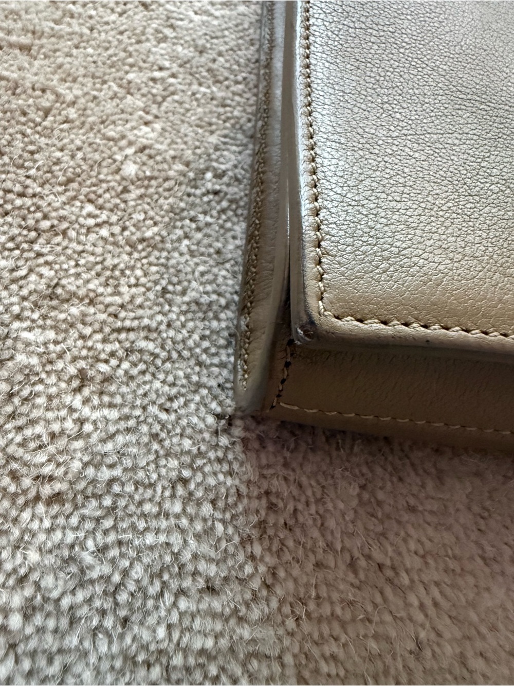 Saint Laurent Camel Leather Envelope Clutch with Embossed YSL - Picture 4 of 12